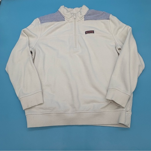 Vineyard Vines Women’s Quarter-Zip Sweatshirt with Sear sucker Accent Size M - Picture 3 of 14